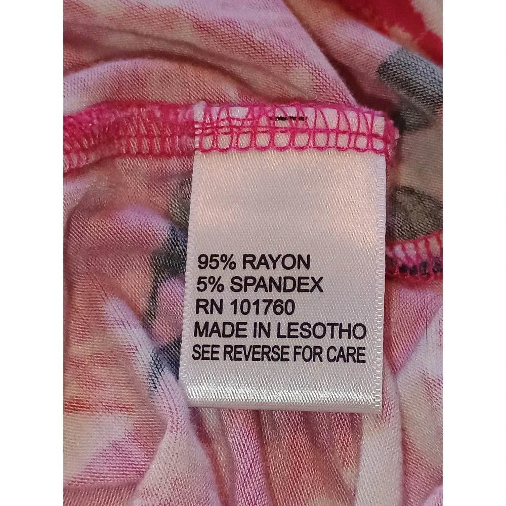 Nine‎ Four One Women's Floral Print 3/4 Sleeve Knit Top Pink Size S - Picture 8 of 9
